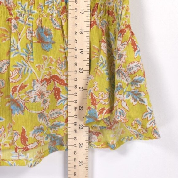 NWT Sam Edelman Nyra Cotton Flutter-Sleeve Top Blouse Peplum Waist Floral MEDIUM - Picture 7 of 13